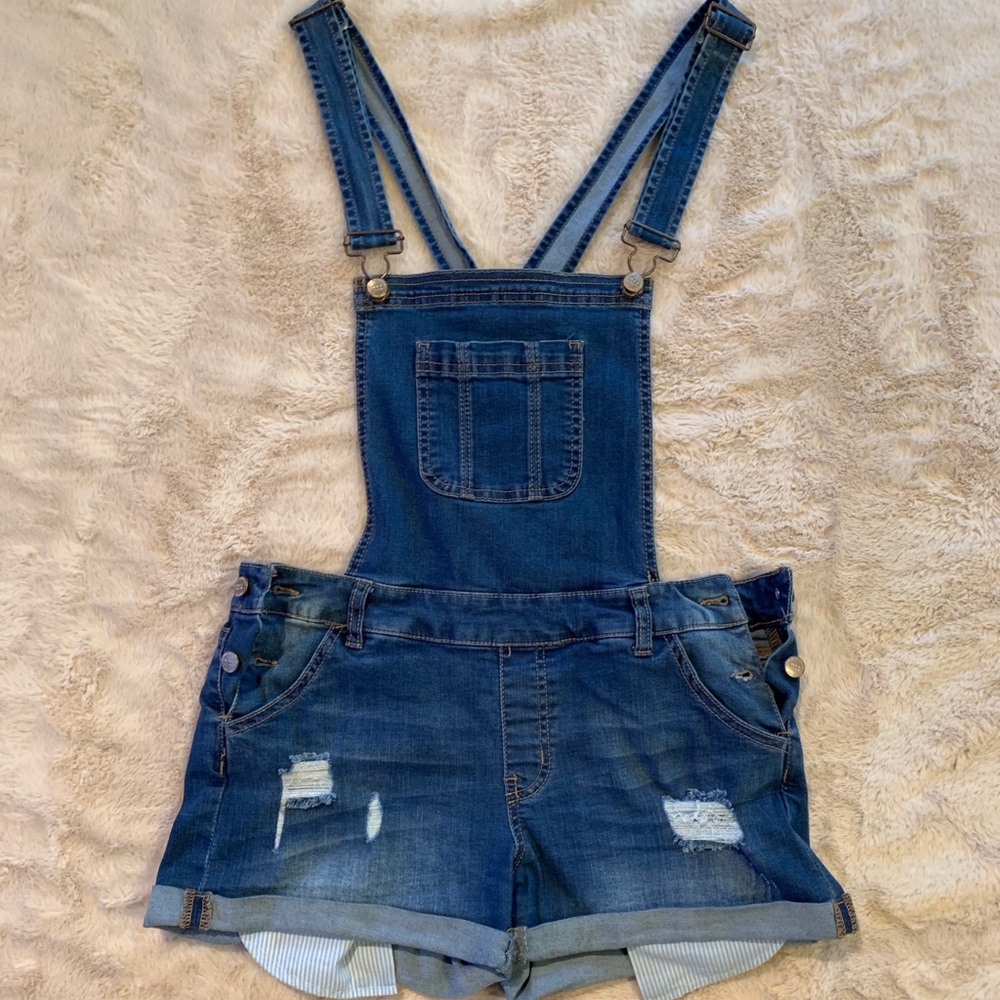Medium blue jean overalls